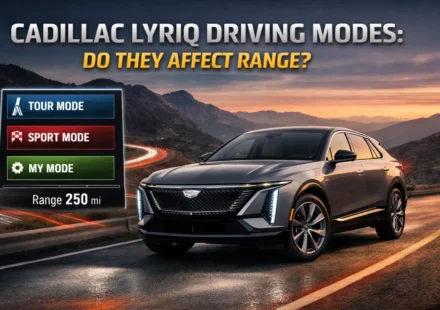 do the driving modes in cadillac lyriq offer different ranges or battery usages?