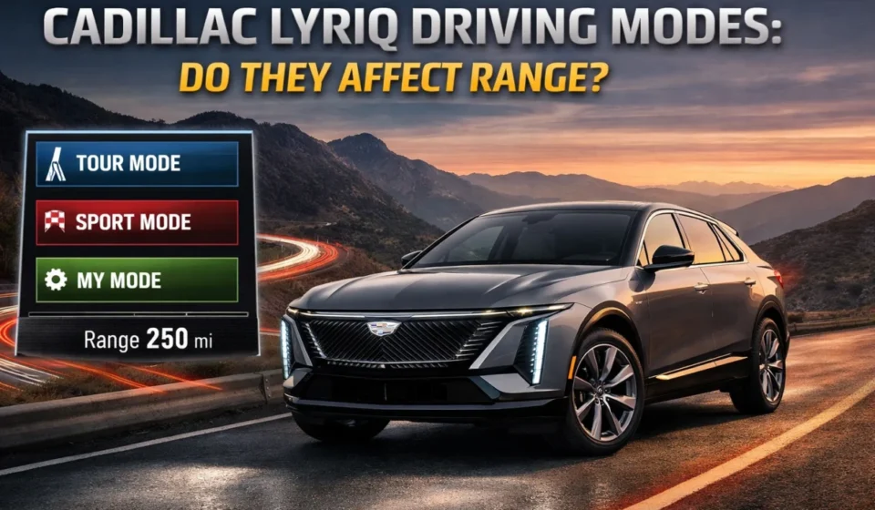 do the driving modes in cadillac lyriq offer different ranges or battery usages?